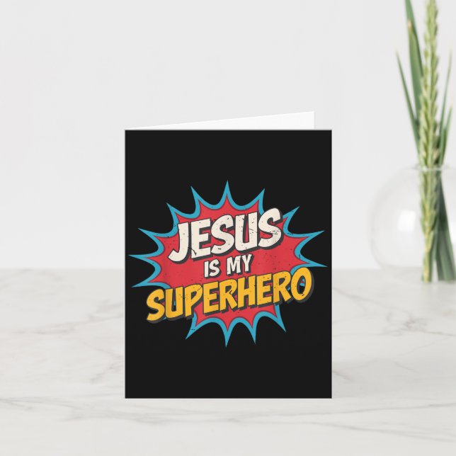 Carte Jésus Tout-Petit Est Mon Super-Héros Fils De Dieu  (Devant)