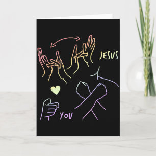 Carte Jésus vous aime Langue des signes Asl Foi chrétien