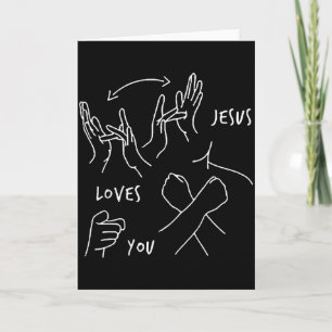 Carte Jésus vous aime Langue des signes chrétienne asl 