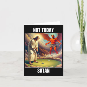 Carte Jésus Vs Satan Jouer Au Golf - Pas Aujourd'Hui Sat
