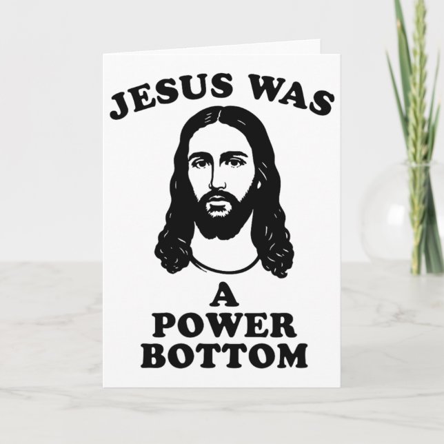 Carte Jesus Was A Power Bottom Funny Pride Christmas Gag (Devant)