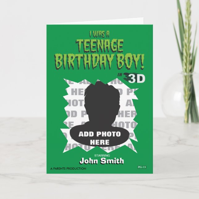 Carte J'Étais Un Garçon D'Anniversaire Adolescent ! (Devant)