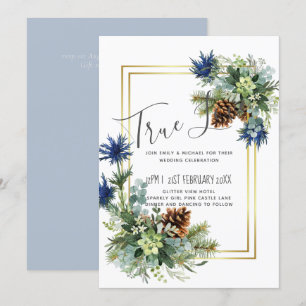 Carte Jeu bleu d'hiver Eucalyptus Mariage Wonderland