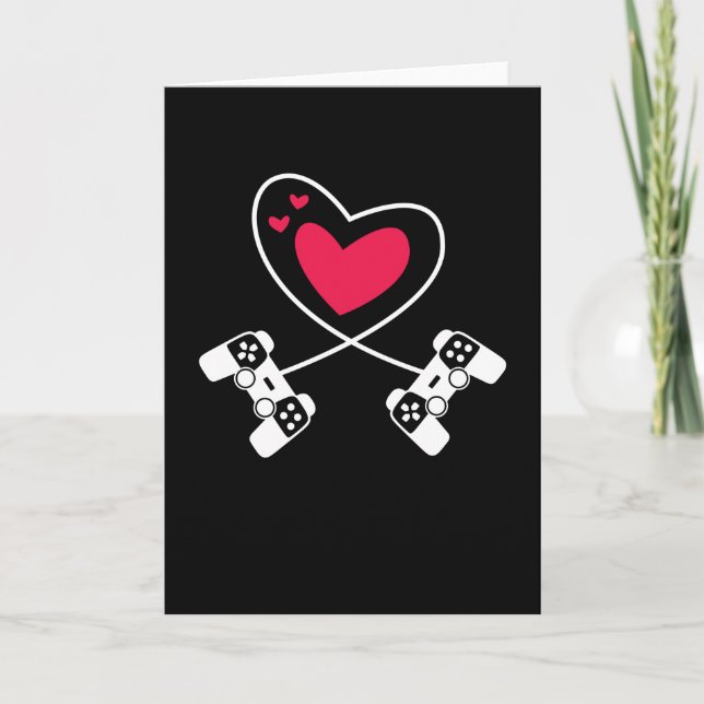 Carte Jeu Coeur Valentines Jour Amour Gamer (Devant)