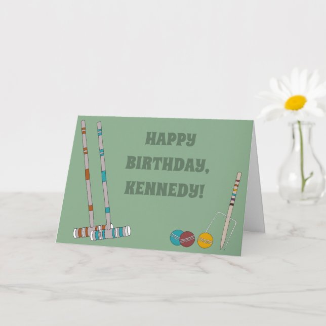 Carte Jeu Croquet Jeu Personnalisé Anniversaire (Petite plante)