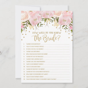 Carte Jeu de Baby Shower Combien Connaissez-Vous la Mari