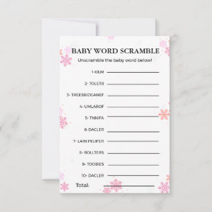 Carte Jeu de baby shower de jeu de mots pour bébé d'hive