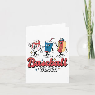 Carte Jeu de Baseball Jour Retro Baseball Vibes Sport Fa