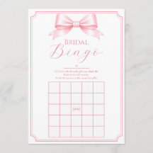 Jeu de Bingo de Fête de Mariage Rose Personnalisab