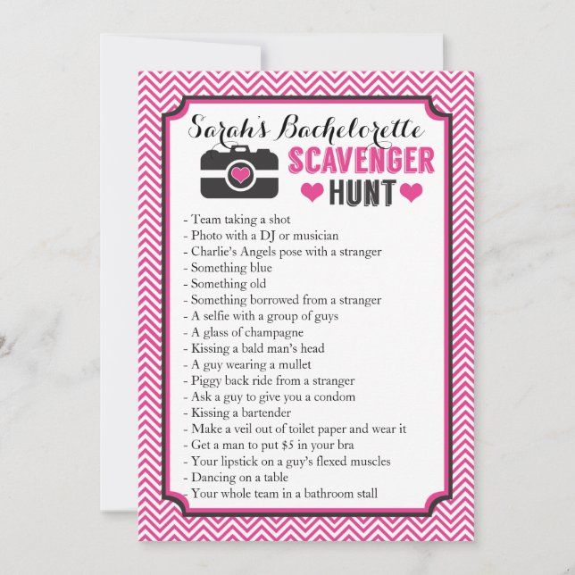Carte Jeu de chasse photo de Bachelorette (Devant)