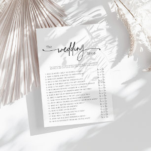 Carte Jeu de chaussures Mariage imprimable