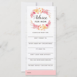 Carte Jeu de conseils pour Baby Shower Shabby Chic Flora