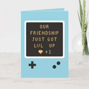 Carte Jeu de console d'anniversaire Niveau d'amitié Une
