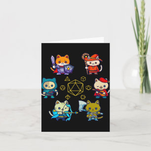 Carte Jeu de dés de chat Nerdy D20 Gamer Geek Chats Homm