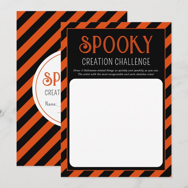 Carte Jeu de dessin de partie Halloween (Devant / Derrière)