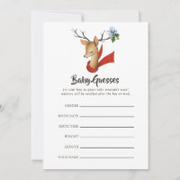 Jeu de devinette de Baby Shower de Noël Rétro Vint