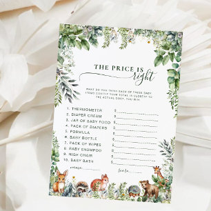 Carte Jeu de devinette sur le Baby shower des bois