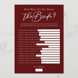 Carte Jeu de douche de mariage téléchargeable Faits sur