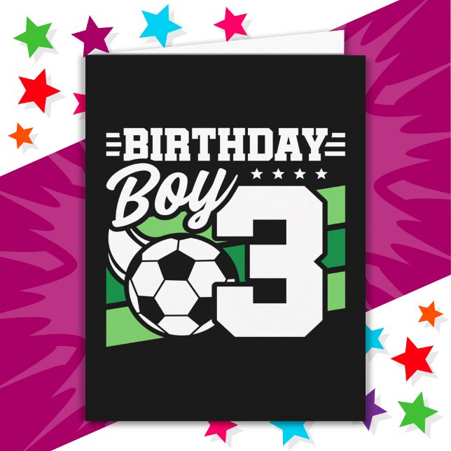 Carte Jeu de football de 3 ans 3e anniversaire garçon (Créateur téléchargé)