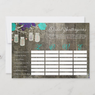 Carte Jeu de Love Scattergories pour une Baby Shower Rus