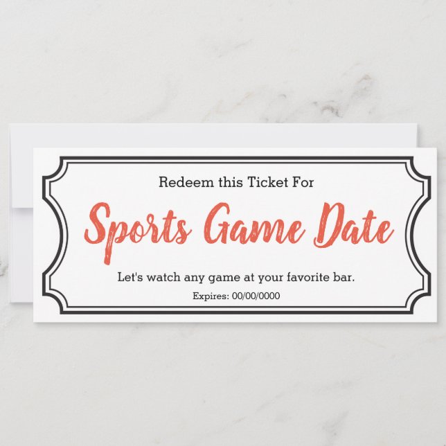 Carte Jeu de sport Date billet IOU (Devant)