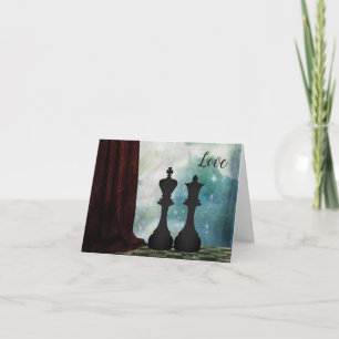 Carte Jeu d'échecs King et Queen Love Couples