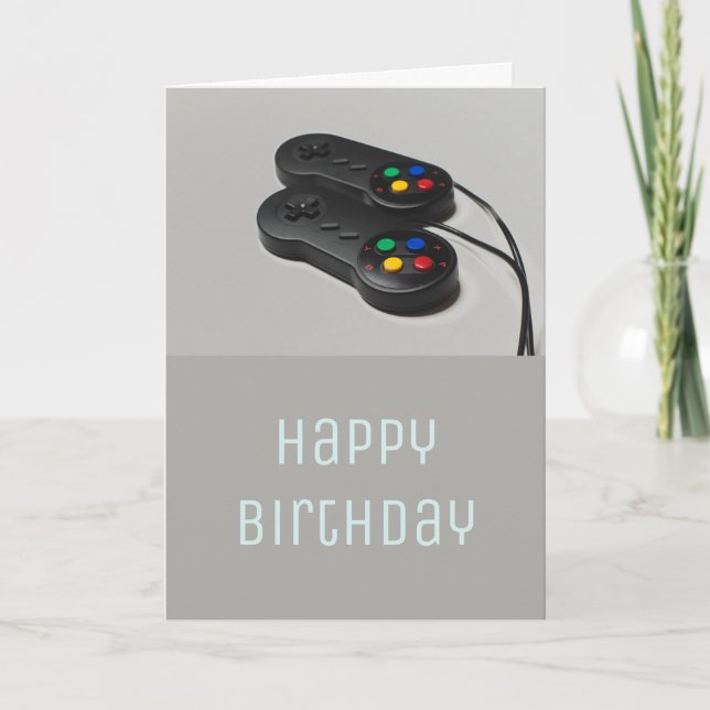 Carte Jeu d'ordinateur anniversaire entre garçons (Devant)
