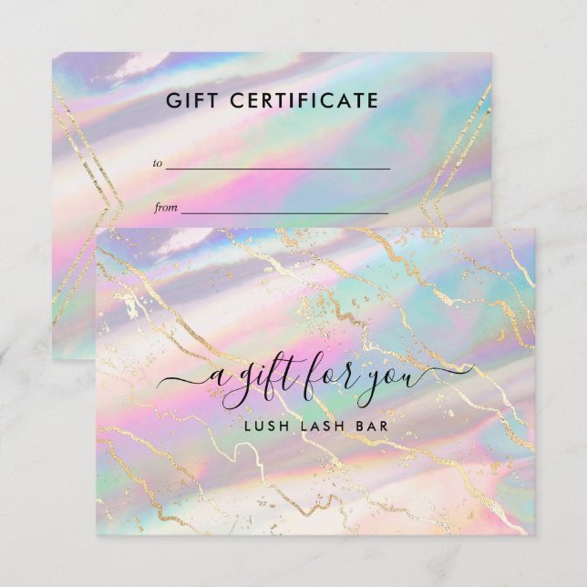 Carte Jeu Optique Holographique Iridescente | Certificat (Devant / Derrière)