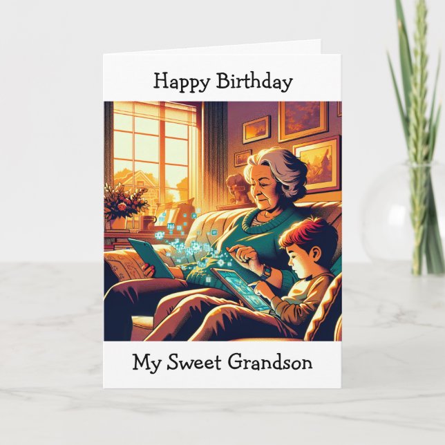 Carte Jeu vidéo à thème Anniversaire pour un petit-fils (Devant)