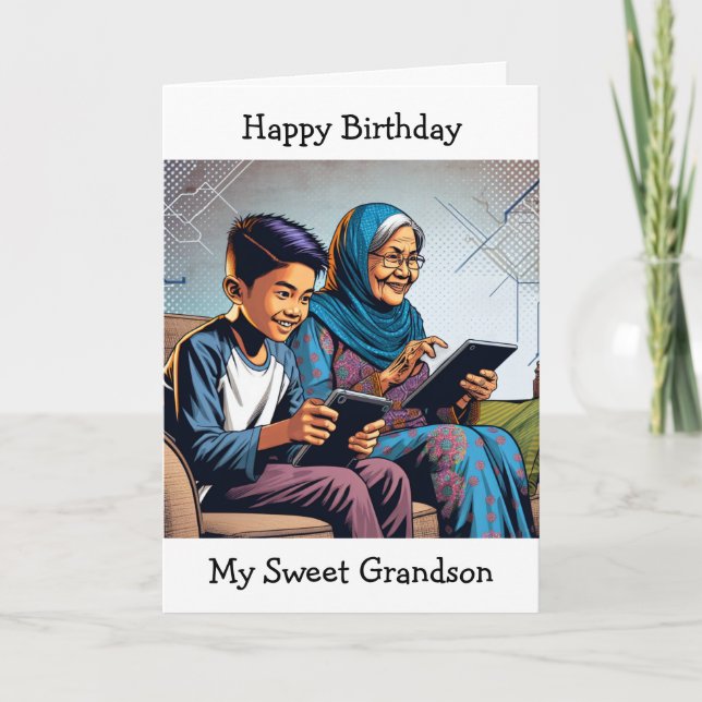Carte Jeu vidéo à thème Anniversaire pour un petit-fils (Devant)