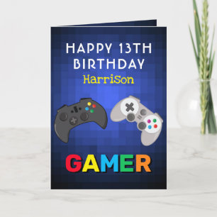 Carte Jeu vidéo Joueur coloré Jeu personnalisé Anniversa