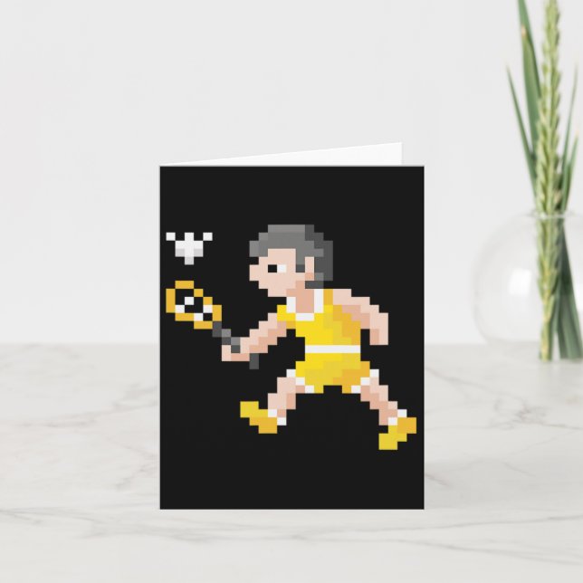 Carte Jeu vidéo Retro 80s Pixel Art Badminton Player (Devant)