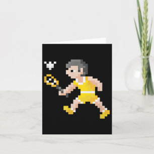 Carte Jeu vidéo Retro 80s Pixel Art Badminton Player