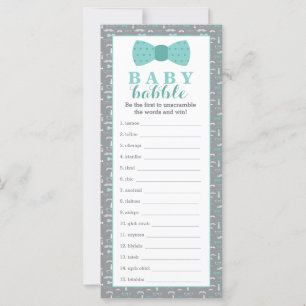 Carte Jeu Word Scramble, Baby shower, 25 Pack