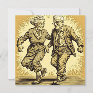 Carte Jeune Âgé Couple Dansant