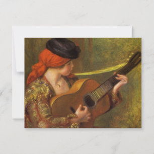 Carte Jeune Espagnole avec guitare par Pierre Renoir