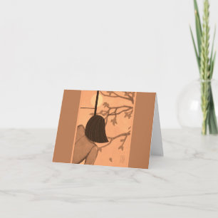 Carte Jeune femme à l'écran Shoji AUTUMN Nota blanche