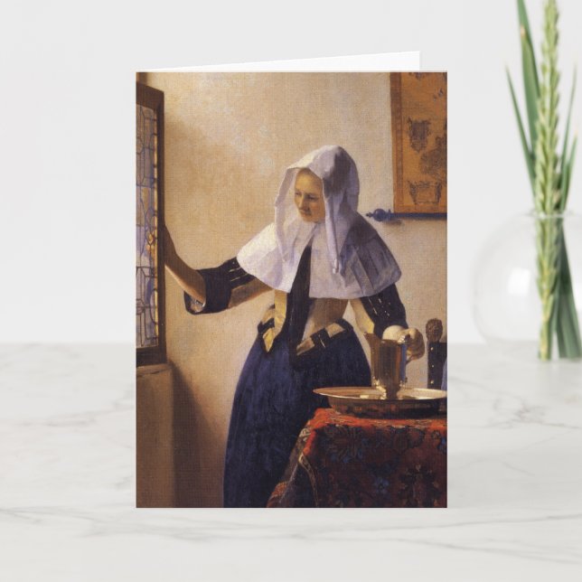Carte Jeune femme avec un lanceur d'eau (Devant)