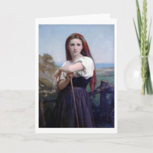 Carte Jeune femme berger, Bouguereau