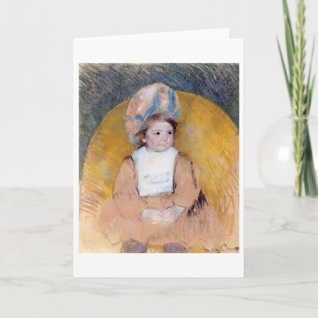 Carte Jeune fille assise dans un fauteuil jaune, Cassatt (Devant)