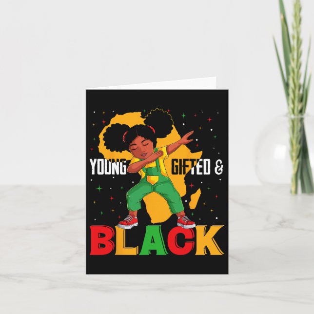 Carte Jeune Fille Cadeau Et Noir Dabbing Histoire Noire (Devant)