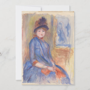 Carte Jeune fille dans une robe bleue Aquarelle par Reno