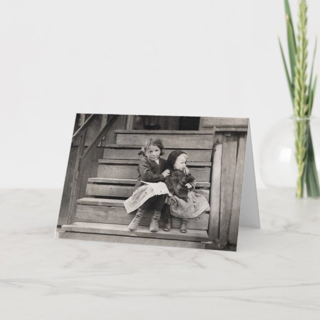 Carte Jeune fille qui s'occupe de sa soeur, 1911 (Devant)