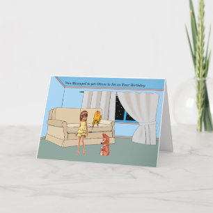 Carte Jeune formatrice de chiens ayant un anniversaire