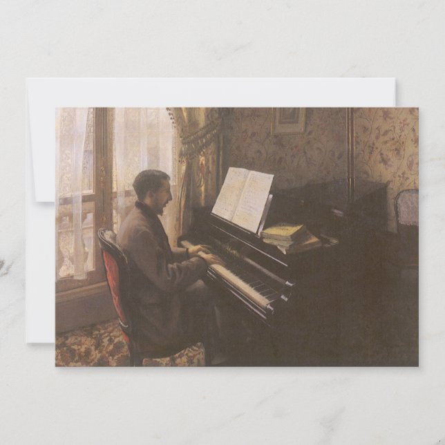 Carte Jeune homme jouant au piano par Gustave Caillebott (Devant)