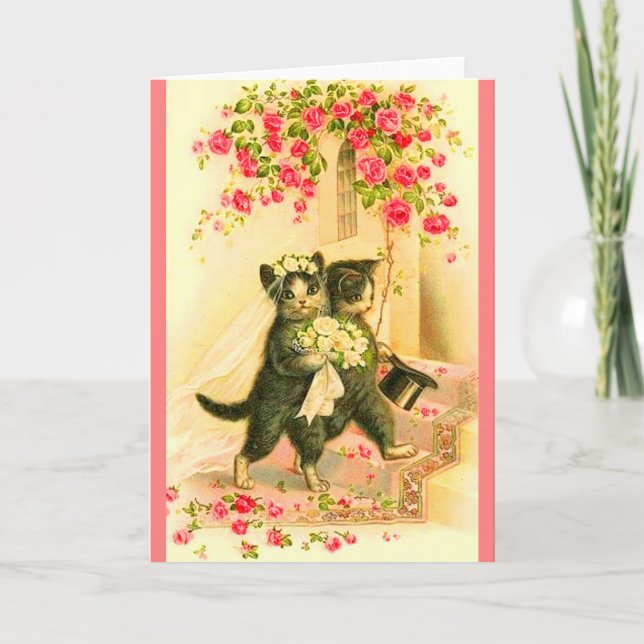 Carte jeune mariée de kitten (Devant)