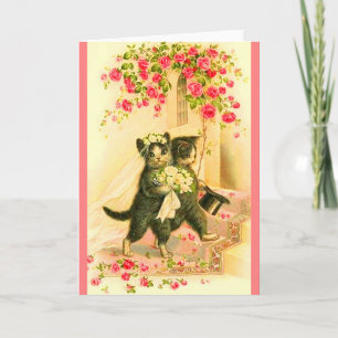 Carte jeune mariée de kitten
