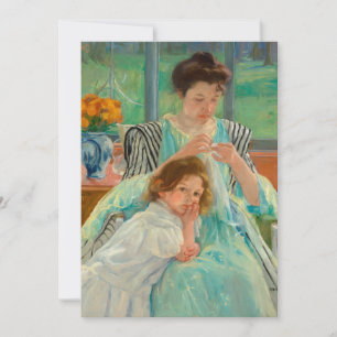 Carte Jeune mère coudre   Mary Cassatt