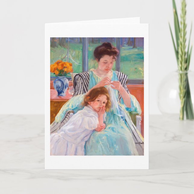 Carte Jeune mère coudre, Mary Cassatt (Devant)