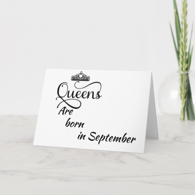 CARTE JEUX ANNIVERSAIRE À MA REINE NÉ EN **SEPTEMBRE** (Devant)